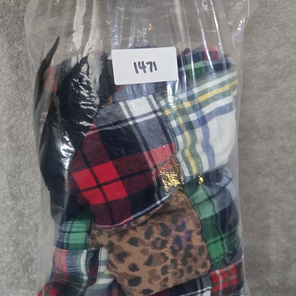 Aerie Plaid And Cheetah Print Patchwork Cotton Pajama Pants Pockets Womens Large - Picture 6 of 6